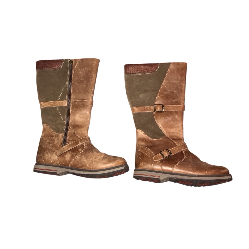 LL Bean Tall Two Toned Brown Riding Boots Size 7.5 Women’s